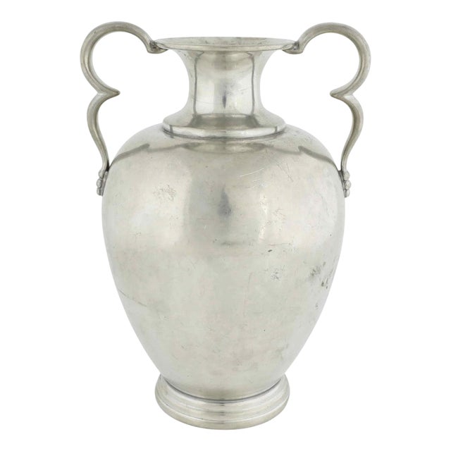 Large Swedish Modern Pewter Vase by Ernst Svedbom for Svenskt Tenn, 1960s For Sale