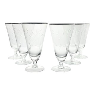 1950s Fostoria “Bridal Belle” Set of 6 Iced Tea Glasses For Sale
