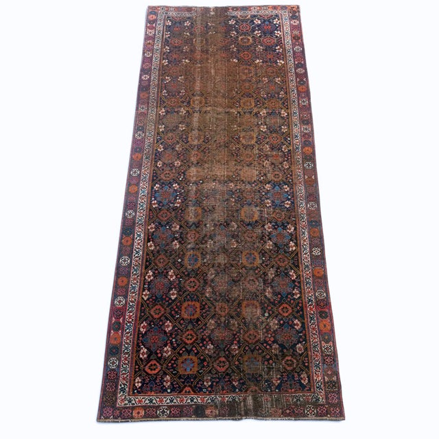 Antique Worn Veramin Runner | Allover Floral Design | 5x10 For Sale - Image 4 of 5