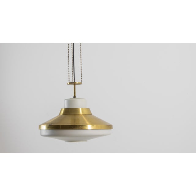 1970s Czech Brass Pendant Lamp For Sale - Image 9 of 13