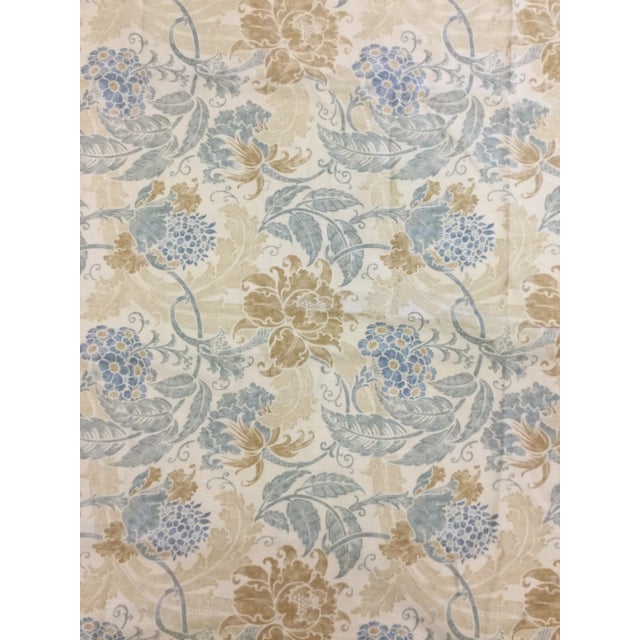 Lovely colors and design on this cool fabric. Heavy enough for pillows or upholstery. In wonderful condition. No damage or...