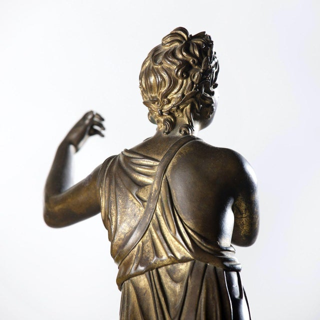 19th C. Italian Gilt Bronze Apollo Figure on Alabaster Base For Sale - Image 10 of 12