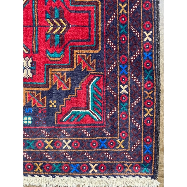 Hand-Knotted Baluch Geometric Rug 2'10" X 4'5" For Sale In Washington DC - Image 6 of 6