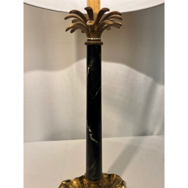 Chapman Manufacturing Company Contemporary Hollywood Regency Palm Tree Table Lamp With Shade For Sale - Image 4 of 10