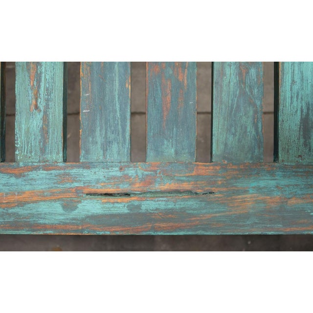 Green Long Dining Table in Teak For Sale - Image 8 of 11