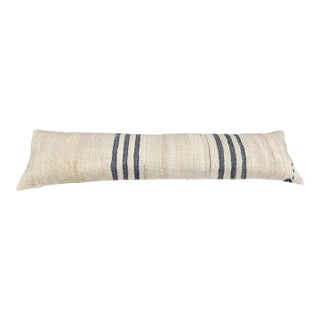 Turkish Hemp Pillow Cushion Natural Beige Black Cushion Cover 12x46 For Sale
