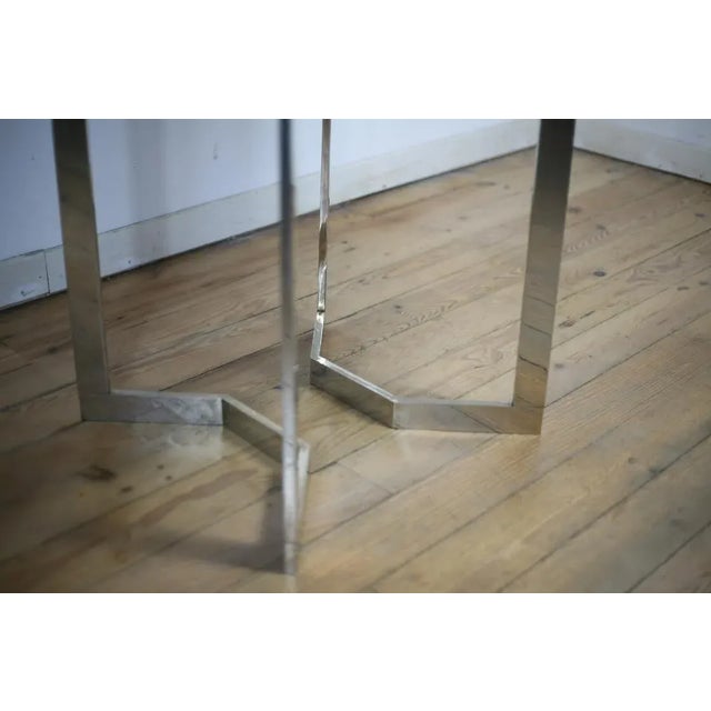 French Chrome Steel and Glass Dining Table, 1970s For Sale - Image 14 of 18