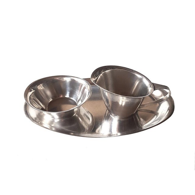 Mid-Century German Milk and Sugar Set and Candy Nut Dish by WMF, 1950s, Set of 4 For Sale - Image 4 of 12