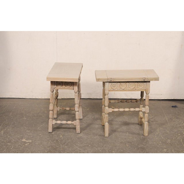 French Antique End Tables W/ Expandable Top For Sale - Image 9 of 14