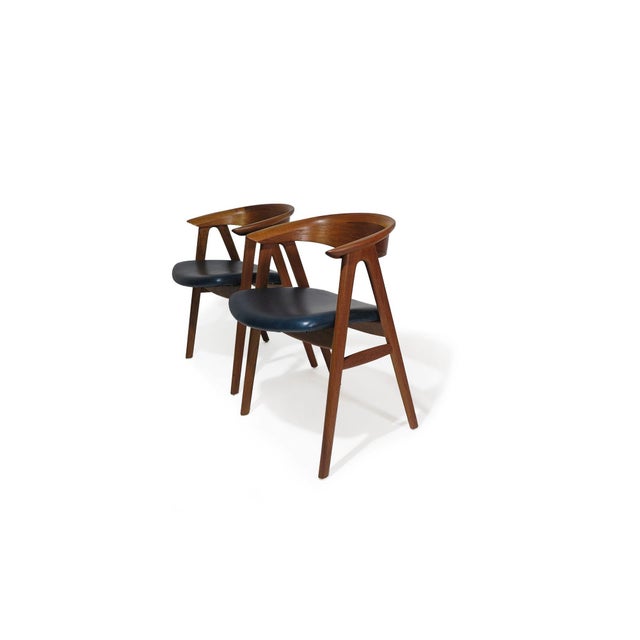 Mid-Century Modern Mid 20th Century Pair of Restored Danish Teak Armchairs Attributed to Erik Kirkegaard For Sale - Image 3 of 10