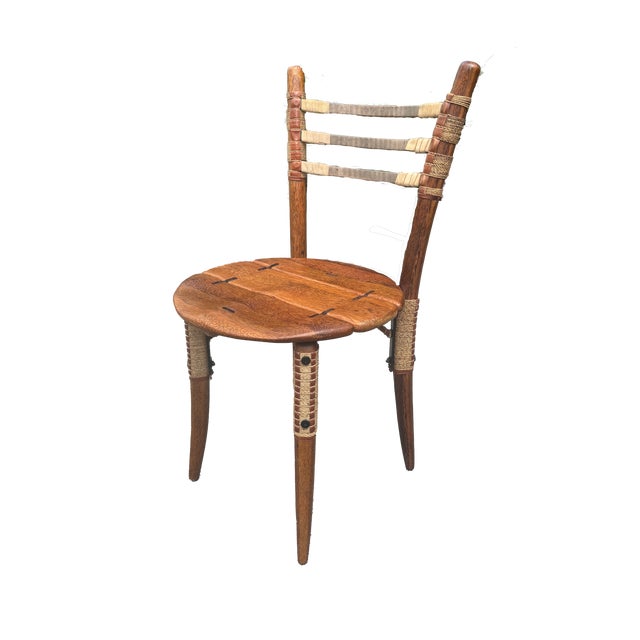 1990s 1990s Pacific Green Sculptural Leather Cord Chairs, With Side Table Set of 5 For Sale - Image 5 of 9