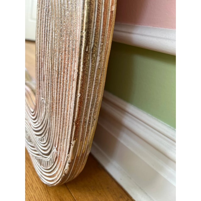 1980 Full Length Rattan Mirror in the Style Gabriella Crespi For Sale - Image 9 of 10