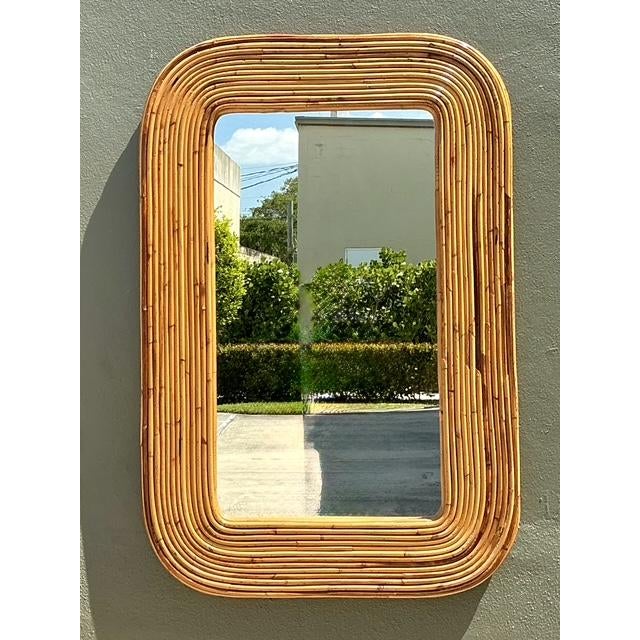 Gabriella Crespi Vintage Tagged Gabriella Crespi Pencil Reed Mirror For Sale - Image 4 of 12
