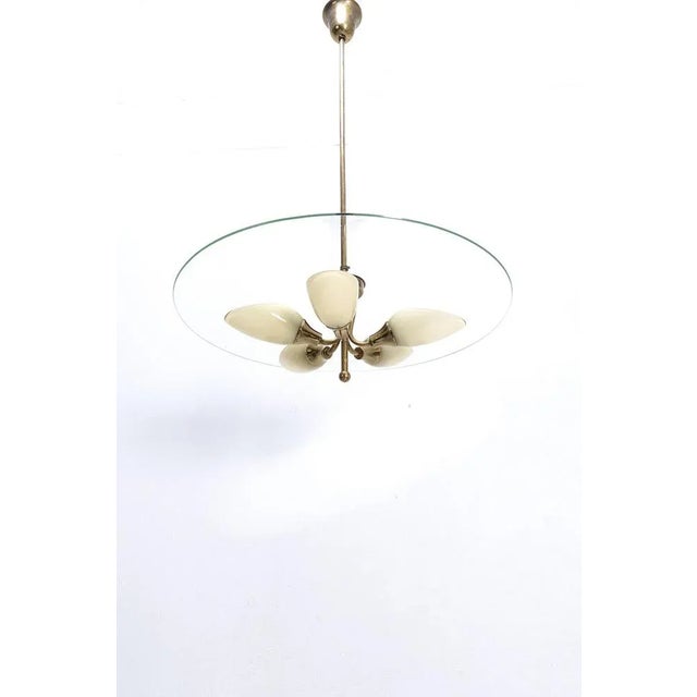Italian Brass Pendant Lamp, 1950s For Sale - Image 3 of 8
