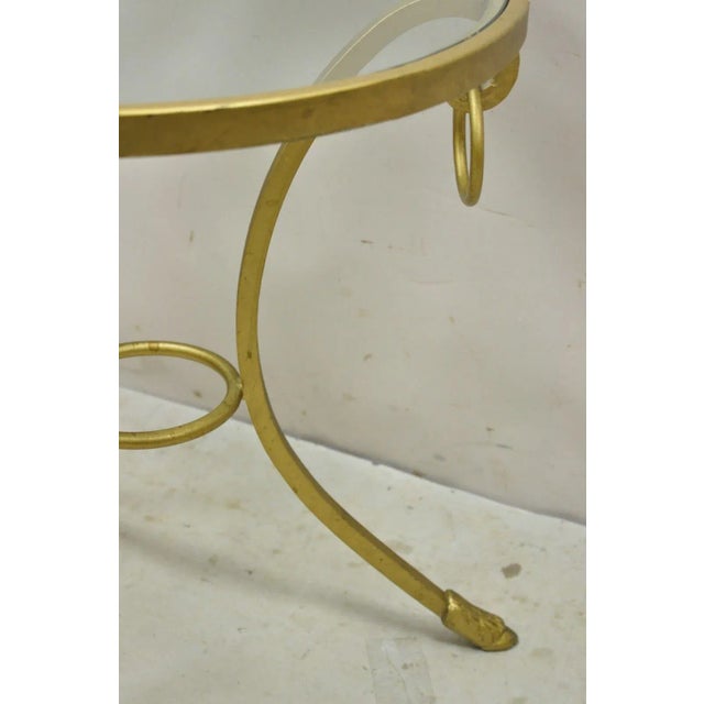 Late 20th Century Decorator Gold Italian Neoclassical Style Hoof Foot Round Occasional Side Table For Sale - Image 10 of 13