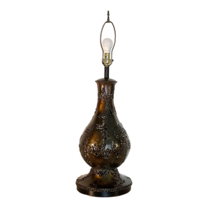 Vintage Brutalist Table Lamp Monumental Brass, Circa 1960s
