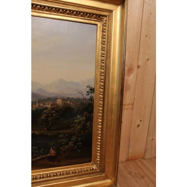 Romantic Landscape, 1800s, Oil on Canvas, Framed For Sale - Image 11 of 13
