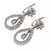 Diamond Earrings 14k White Gold Drop Pear shape For Sale - Image 4 of 5