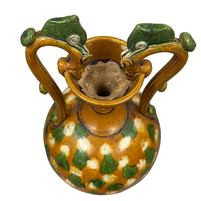 Early 20th Century Chinese Sancai-Glazed Double Dragon-Handled Amphora/Vase For Sale - Image 10 of 13
