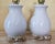 Contemporary Hand‑Painted Floral Ceramic Lamps W/ Faux Leather Shades – Pair For Sale - Image 12 of 18