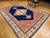 Vintage Turkish Azeri Rug, Hand-Knotted Wool, Geometric Design, Navy & Red, 8x11 For Sale - Image 15 of 15