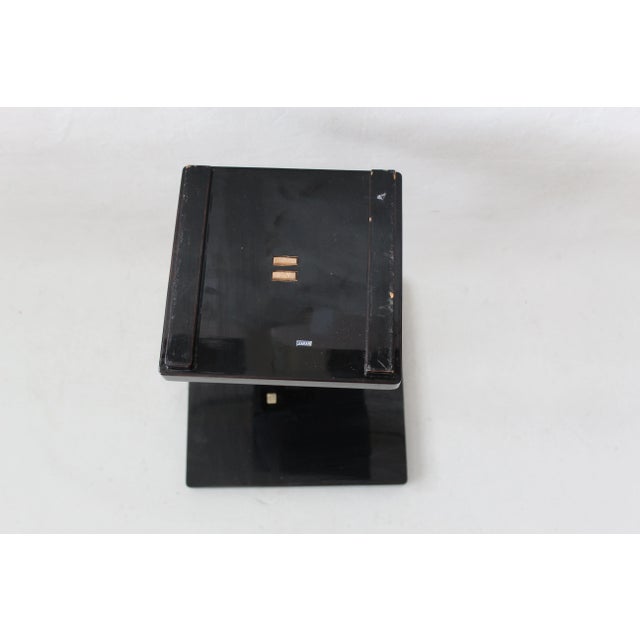 Wood Japanese Mid-Century Modern Lacquered Hand Painted Fuji Mt Scene Decorative Accent Table For Sale - Image 7 of 8