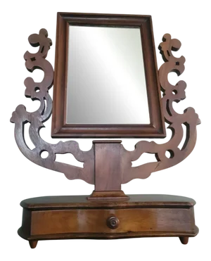 Antique Walnut Table Mirror