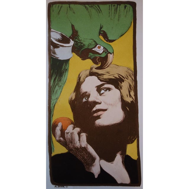 A. Yank, Woman with Parrot, 1897, Lithograph For Sale - Image 6 of 6
