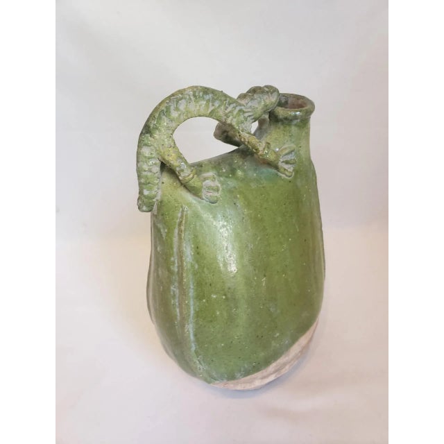 Chinese Late 19th Century Green Oval Oil Vessel For Sale - Image 3 of 8