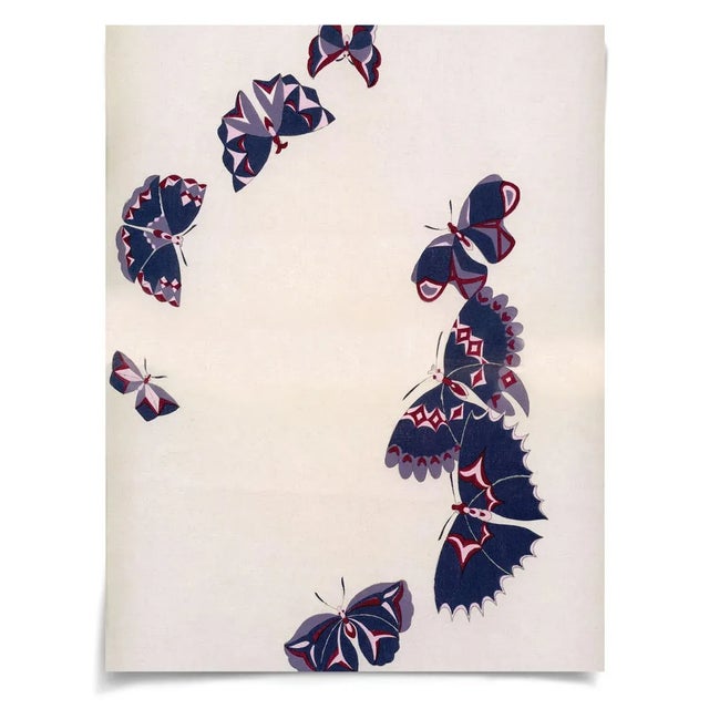 Mounted on deep panels, the detail and design of these antique, Japanese butterfly prints are mesmerizing en masse or apart.