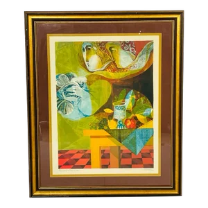 Late 20th Century Àlvar Suñol Le Miracle Quotidien Suite Color Lithograph "Intérieur Rêve"