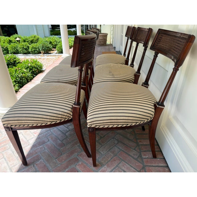 Wood Vintage Cane Back Dining Chairs For Sale - Image 7 of 12