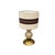 Table lamp with spheres and pieces in Murano glass in brown tones. The base and structure are made of gilded brass. The...