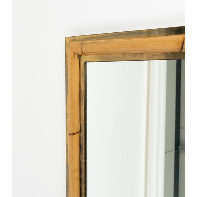 Mid-Century Brass and Bamboo Wall Mirror in the style of Vivai del Sud, Italy, 1970s For Sale - Image 12 of 14