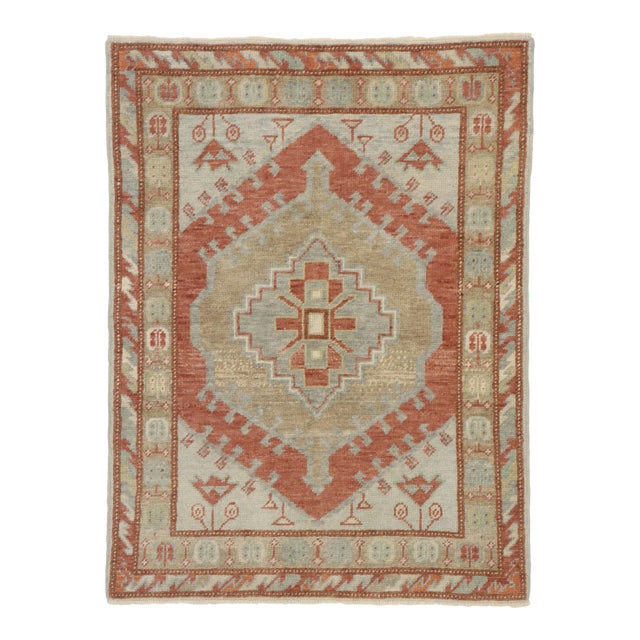 Turkish Tribal Oushak Rug - 03'11 X 05'02 For Sale