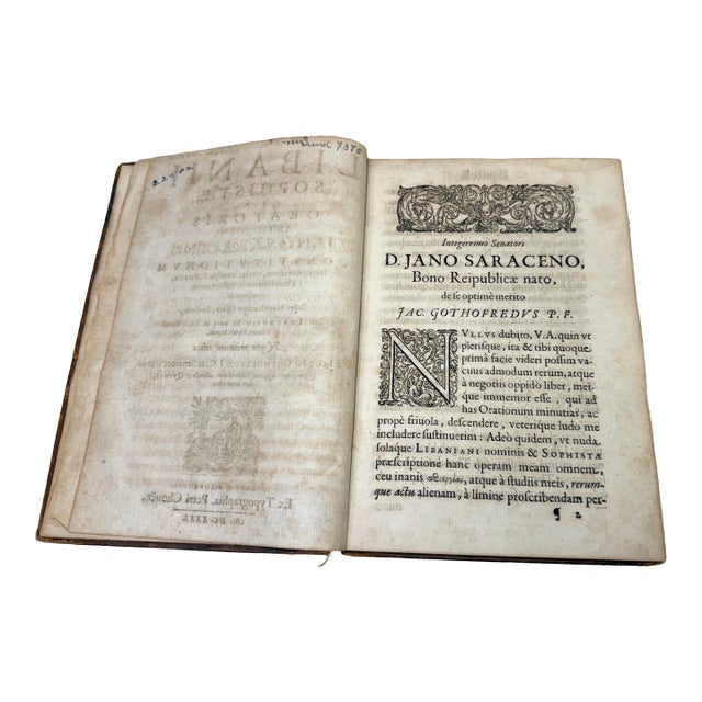 Antique Original 1631 Libanii Sophistae, Ex Bernard Quaritch Hardcover Book For Sale