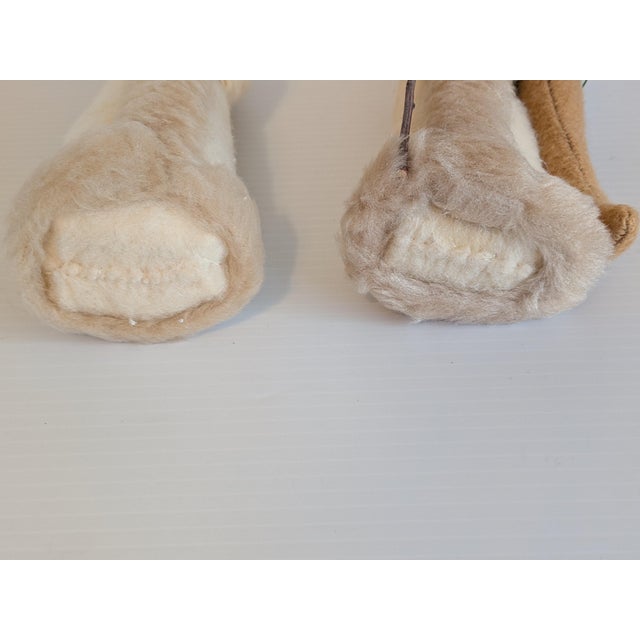 1990s Vintage Folk Art Felted Wool Santas Pair Handcrafted For Sale - Image 5 of 8