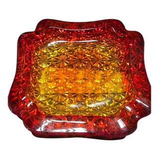 1970s Daisy and Buttons Glass Ashtray For Sale
