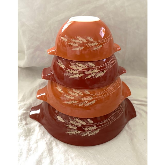 Vintage Pyrex "Autumn Harvest" Cinderella Mixing Bowls - Set of 4 For Sale In Palm Springs - Image 6 of 6