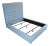 Bernhardt Avery Fabric Modern Blue Panel Tufted Queen Size Bed For Sale