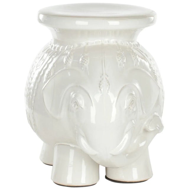 Modern Elephant Garden Stool in White For Sale - Image 3 of 6