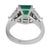 Vintage 1.84 Carat Emerald Diamond Platinum Three Stone Ring, Size 4 For Sale In Los Angeles - Image 6 of 7