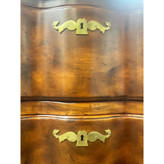 John Widdicomb French Provincial Bombe Serpentine Burl Walnut Commode Dresser For Sale - Image 12 of 13