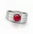 Ruby Solitaire Ring for Men Silver, Gold, Size 10 For Sale - Image 4 of 5