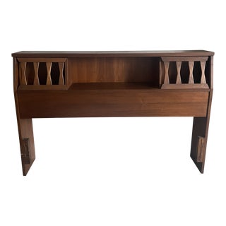 1960s Kent Coffey Tableau Mid Century Modern Queen Size Storage Headboard For Sale
