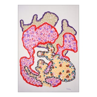 2026, Illustration Style Painting of Fractal Sea Sponges, Vivid Tones Painting, Coastal Art by Romina Milano For Sale