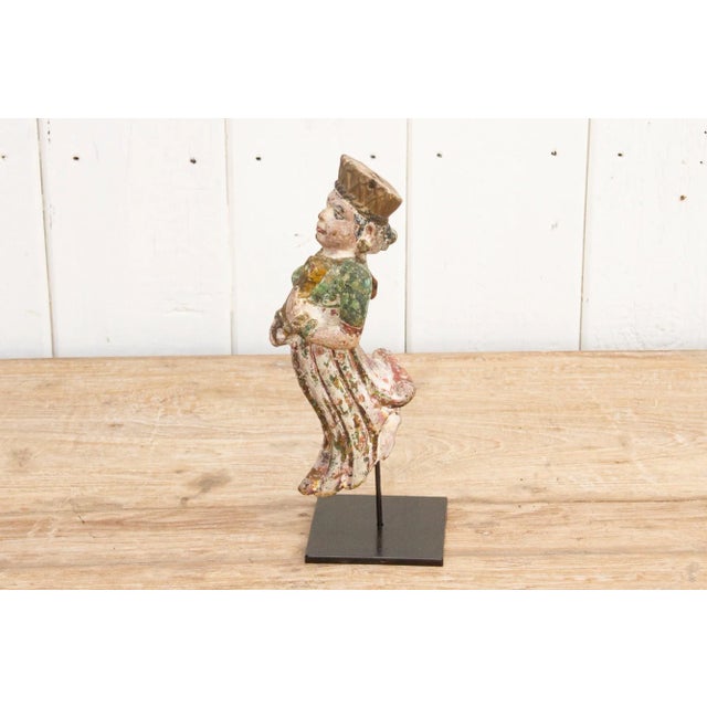 Wood Late 19th Century Indian Celestial Musician For Sale - Image 7 of 8