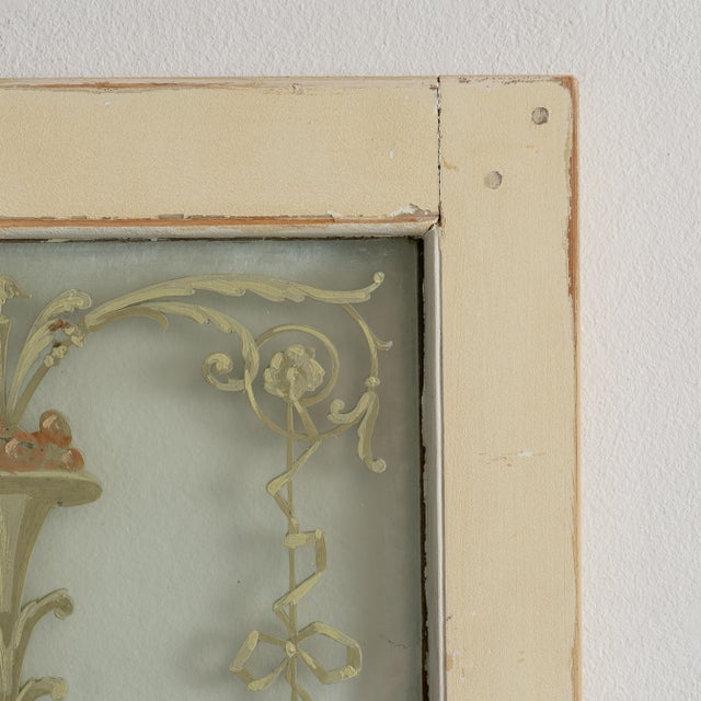 19th Century France Antique White Stained Glass Window For Sale In Greensboro - Image 6 of 15