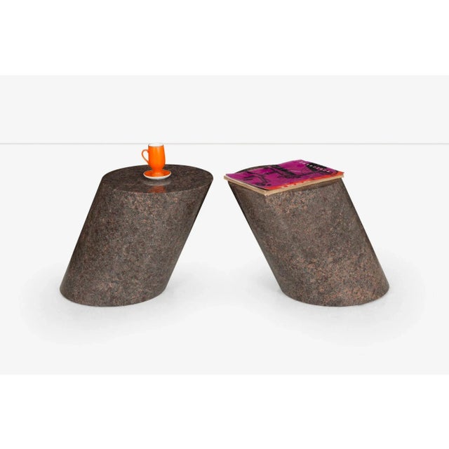 Brown Attributed to Pair of Lucia Mercer End Tables for Knoll 1982 in Custom Sierra Brown Granite For Sale - Image 8 of 8