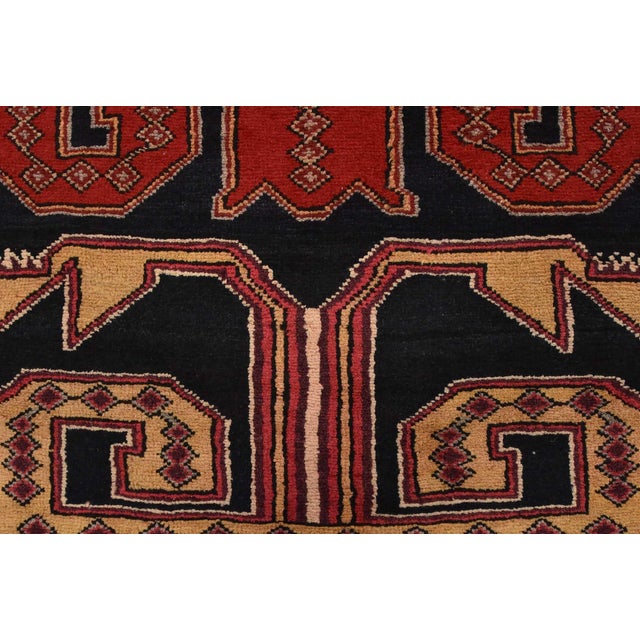 Ardabil Runner 3’9” X 9’7” Blue Wool Vintage Tribal Hand-Knotted Oriental Rug For Sale - Image 11 of 15